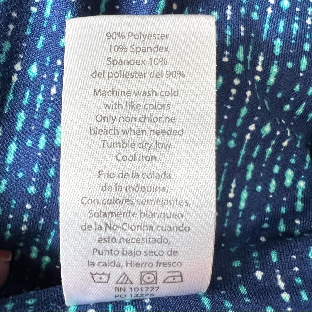 Soybu Blue Print Twist Front Casual Stretch Outdoor Active Dress XXL - Picture 5 of 6